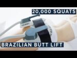 A person is holding onto the butt lift machine