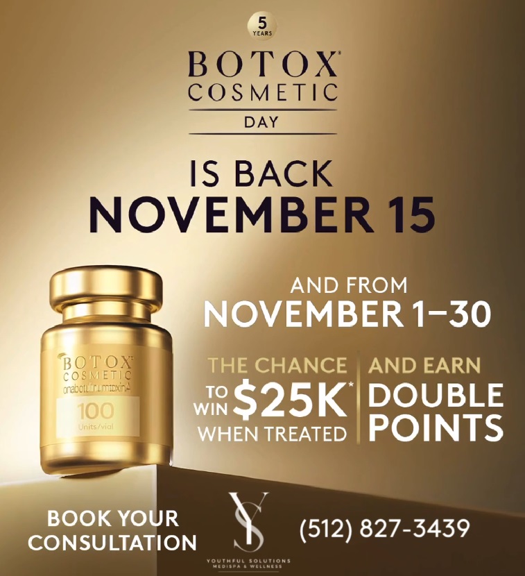 A botox cosmetic day is back on november 1 5 th