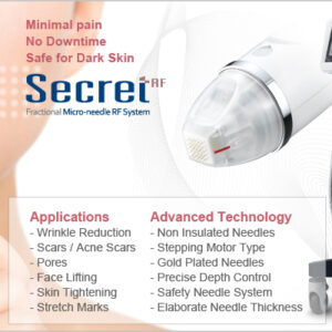 A picture of the product information for the secret microdermabrasion system.